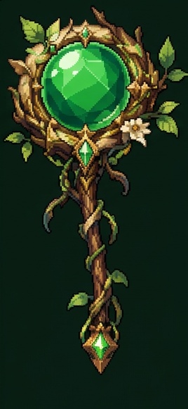 Staff of Renewal — pixel-art staff